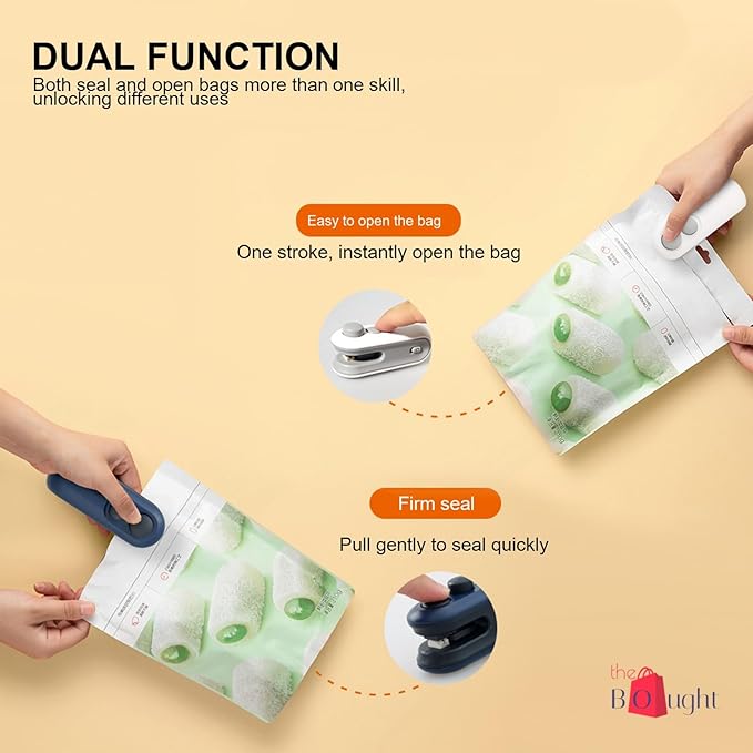 Portable Mini Sealing Machine 2 in 1 USB Rechargeable Magnetic Heat Sealing and Cutting Bag Seale