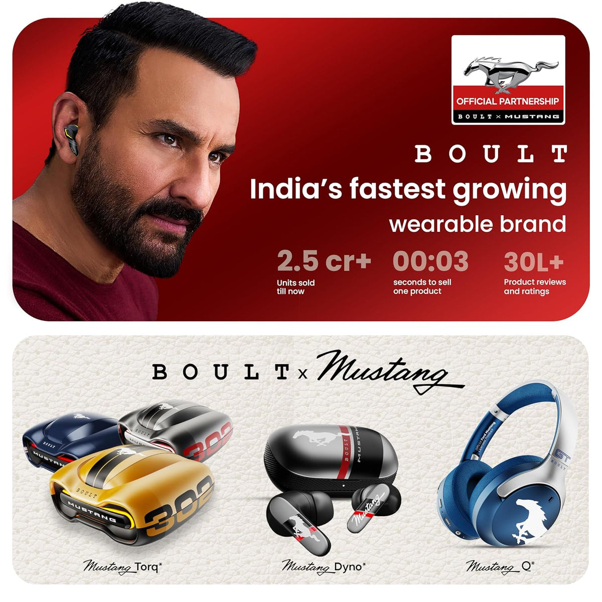 Boult X Mustang Newly Launched Torq TWS Earbuds with 60H Playtime