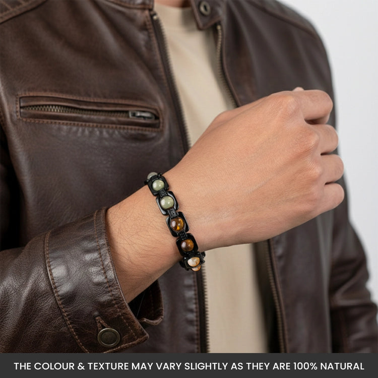 Rinmukteshwar Siddh Metal Dhan Yog™ Bracelet (Matte Black): Lab Certified, Customised & Energized Bracelet for Man & Women