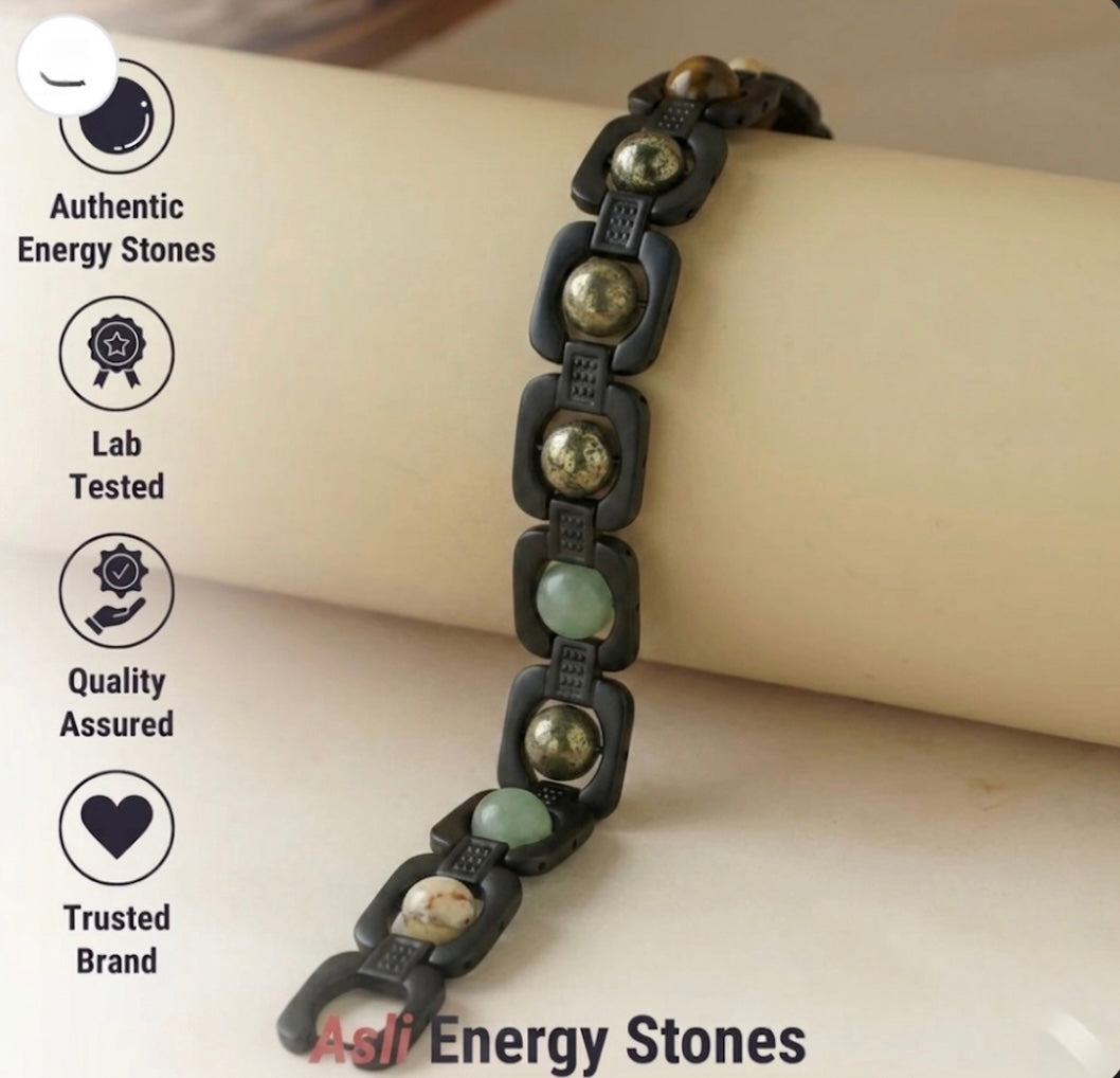 Rinmukteshwar Siddh Metal Dhan Yog™ Bracelet (Matte Black): Lab Certified, Customised & Energized Bracelet for Man & Women