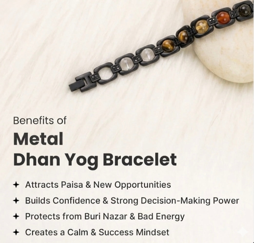 Rinmukteshwar Siddh Metal Dhan Yog™ Bracelet (Matte Black): Lab Certified, Customised & Energized Bracelet for Man & Women