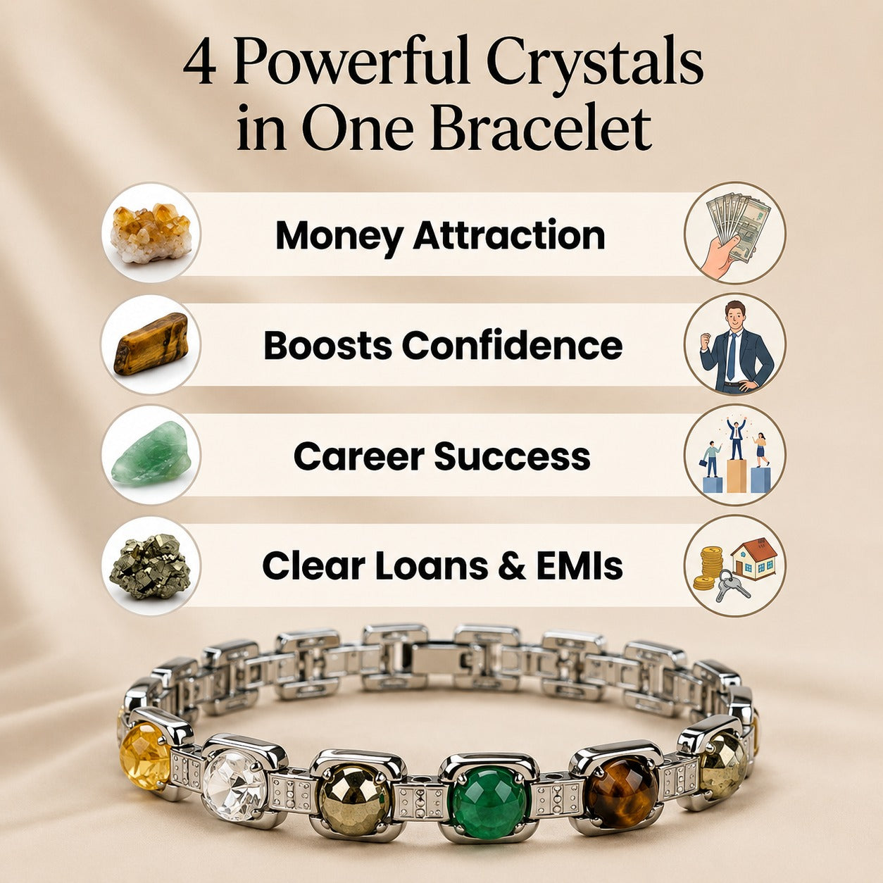 Rinmukteshwar Siddh Metal Dhan Yog™ Bracelet (Silver Plated): Lab Certified, Customised & Energized Bracelet for Men & Women