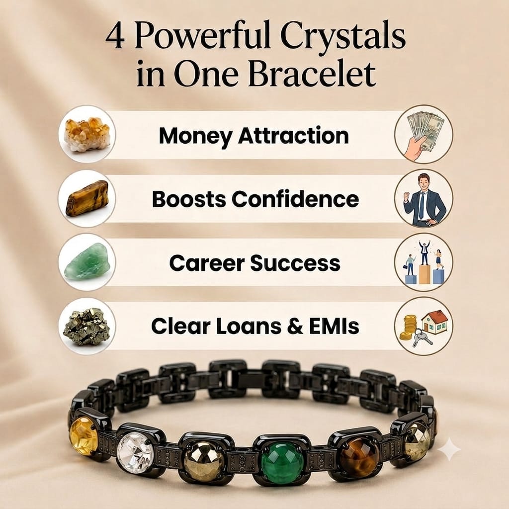 Rinmukteshwar Siddh Metal Dhan Yog™ Bracelet (Matte Black): Lab Certified, Customised & Energized Bracelet for Man & Women