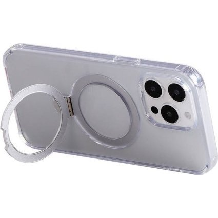 Magnetic protective phone case with holder Joyroom JR-BP004 for iPhone 15 Pro (transparent)