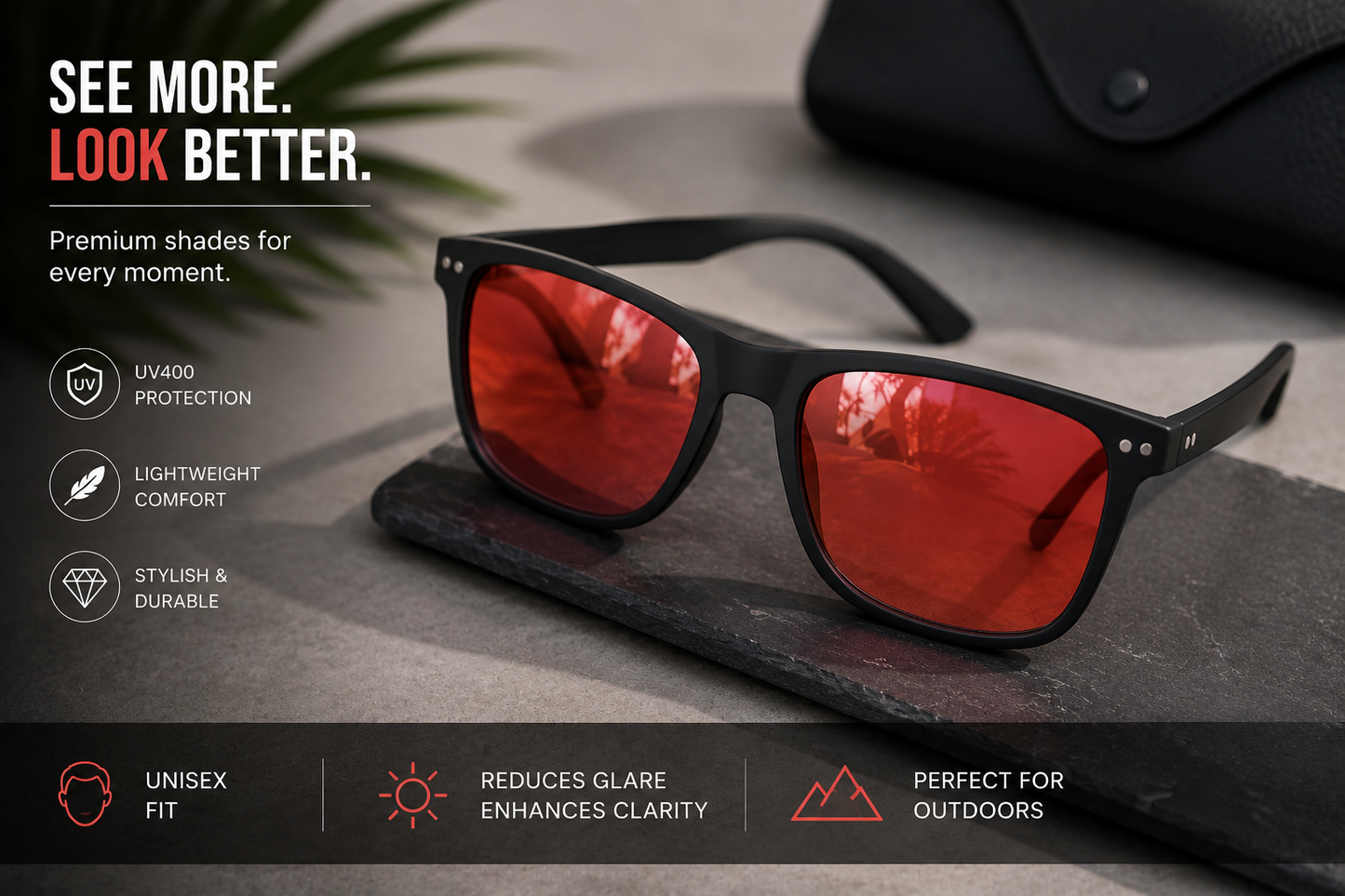 SmartGear 100% Blue Light Blocker upto 550nm | Amber Glasses for Day & Night | Indoor & Outdoor use for both Men & Women