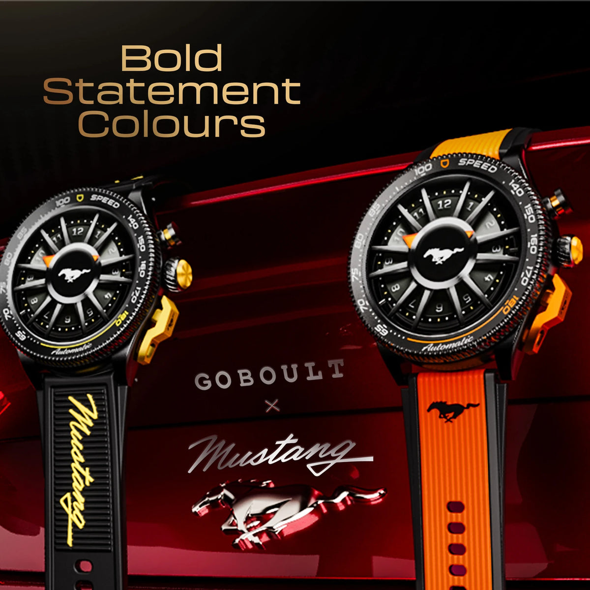 GOBOULT Mustang Stallion 1.43" AMOLED Display, Functional Bezel, 700 Nits Brightness Smartwatch (Nitro Black Strap, Free Size)