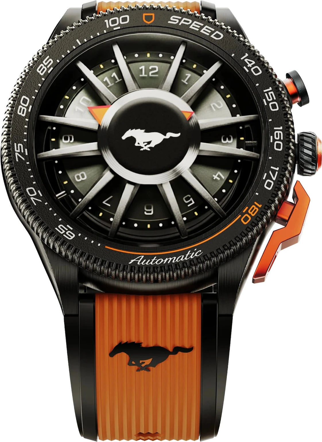 GOBOULT Mustang Stallion 1.43" AMOLED Display, Functional Bezel, 700 Nits Brightness Smartwatch (Nitro Black Strap, Free Size)